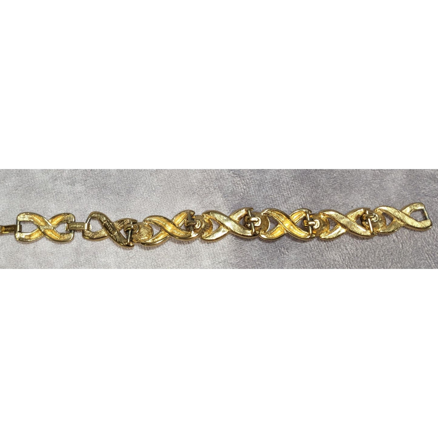 Monet Vintage Gold Tone Rhinestone Bracelet 6.5 Inch Snap Lock Closure