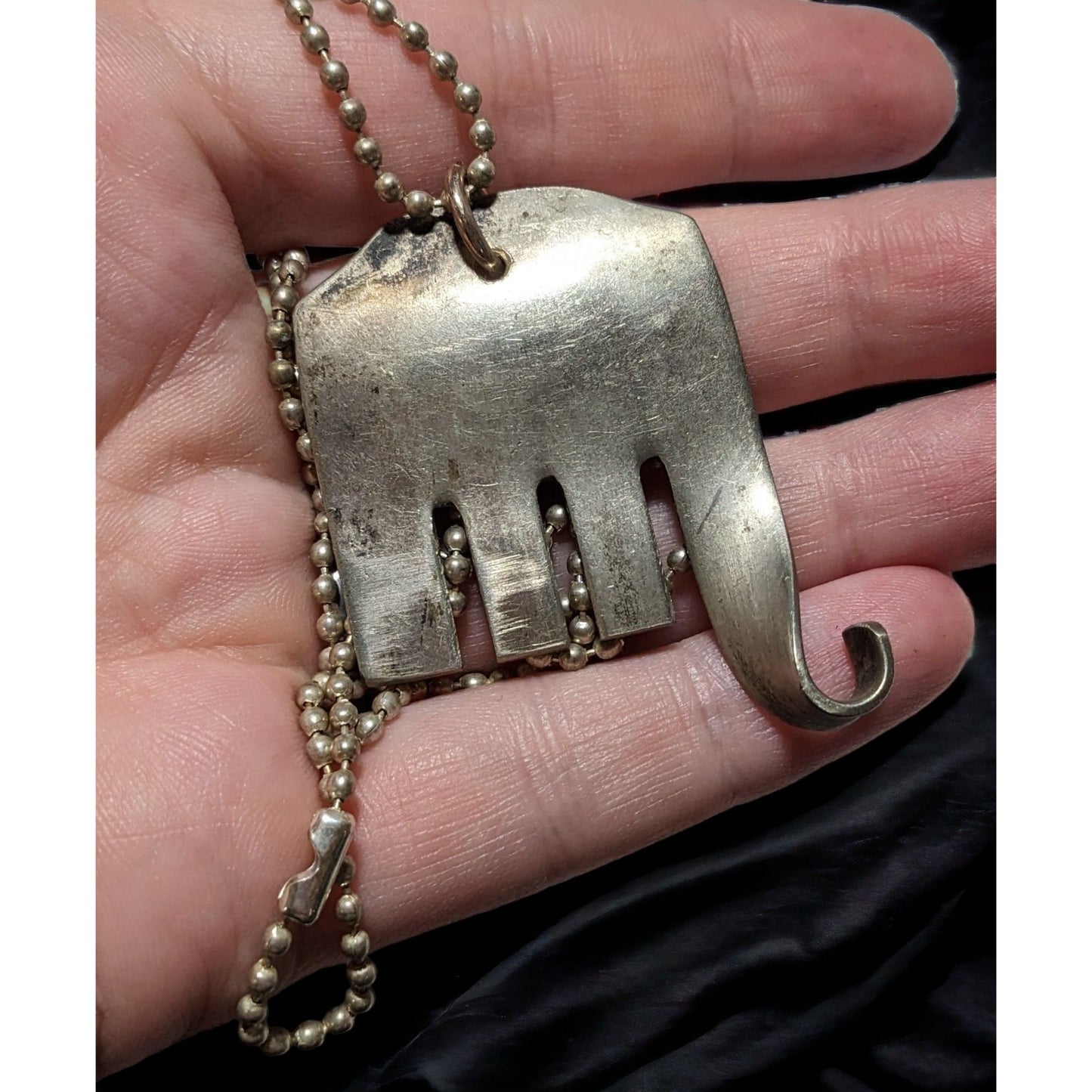 Vintage Silver Elefork Necklace