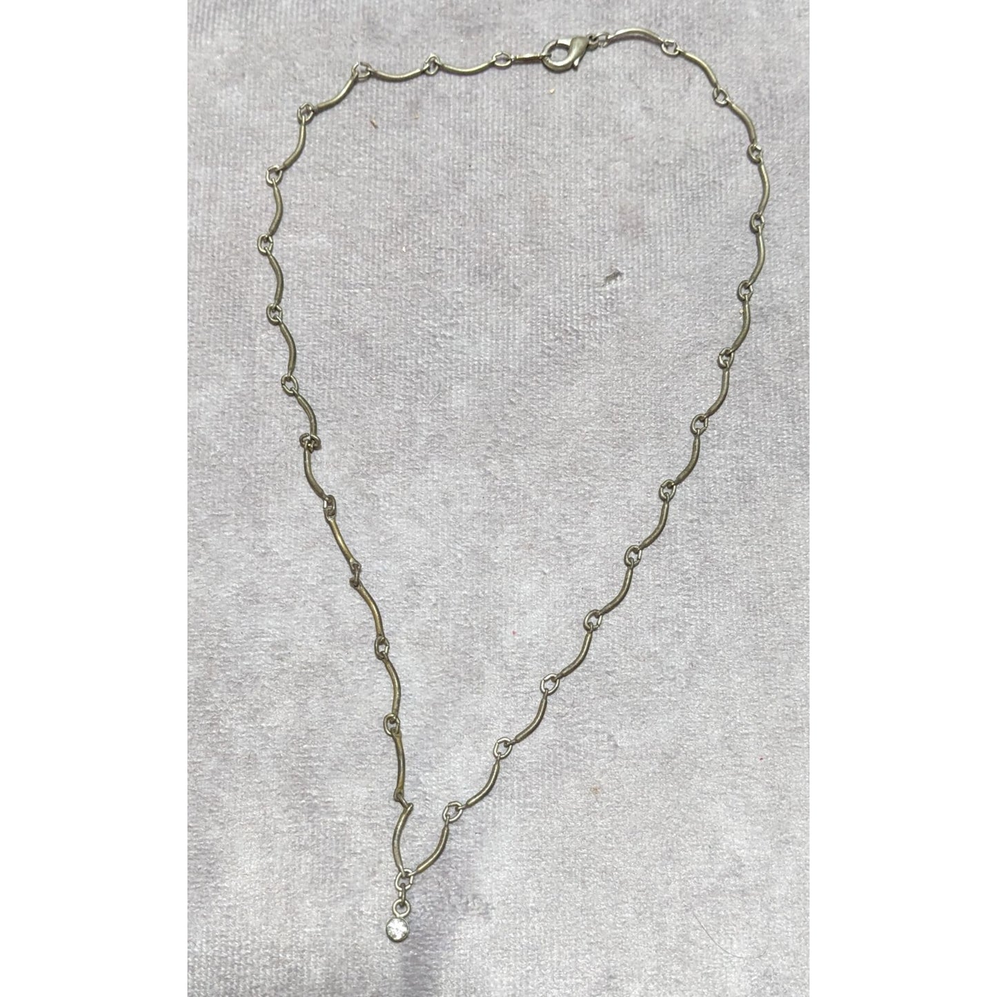 Minimalist Rhinestone Curved Bar Necklace