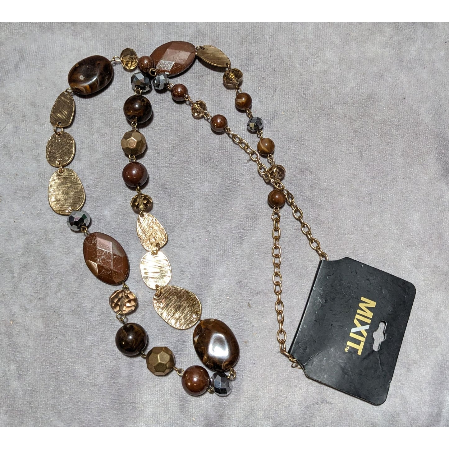 Mixit Gold Brown Bohemian Necklace