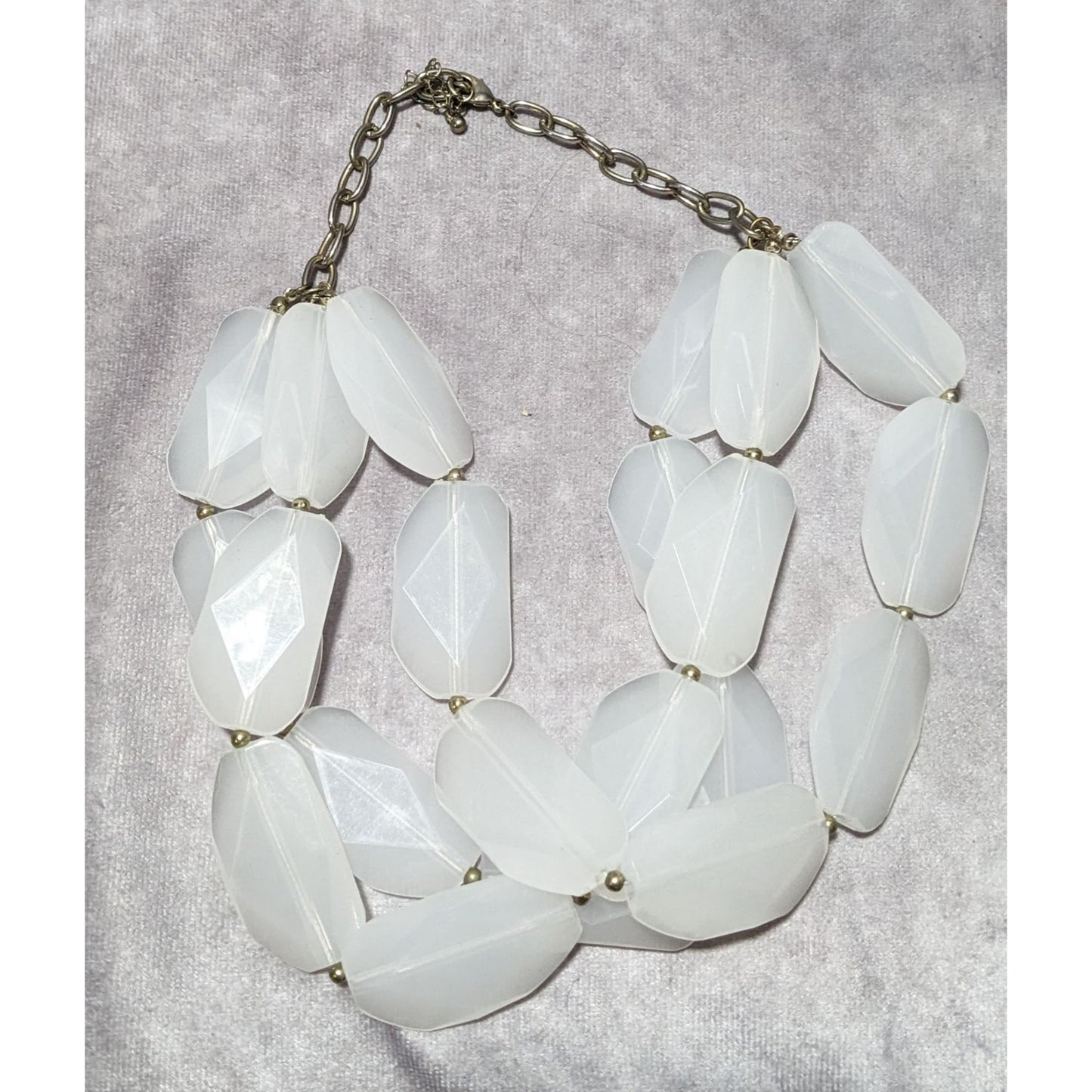 Chunky White Acrylic Necklace