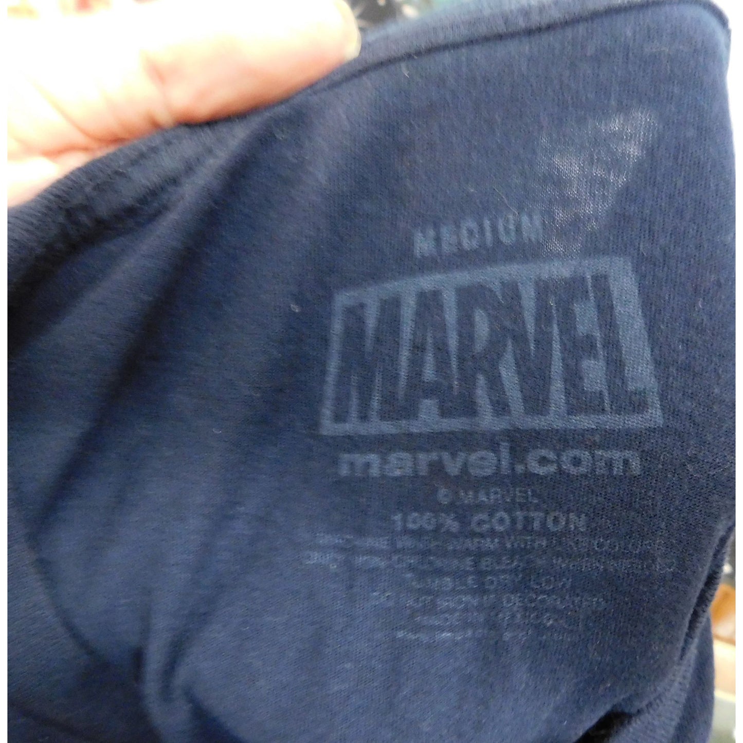 Distressed Captain America Tee Blue With Red And White Print