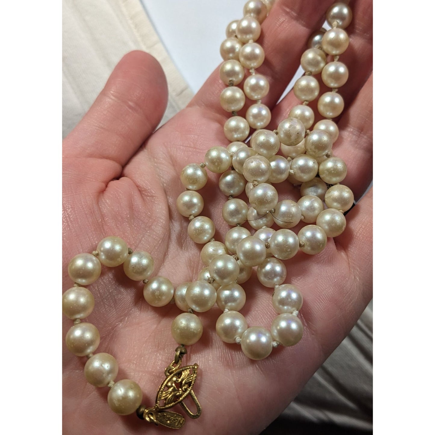 Vintage Napier Elegant Faux Pearl Beaded Necklace