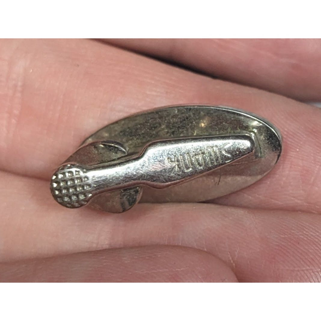 Vintage Swank 1960s Brushed Silver Tone Oval Tie Clip