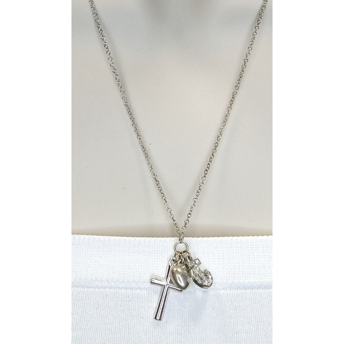 Religious Nautical Y2K Cluster Charm Pendant Necklace