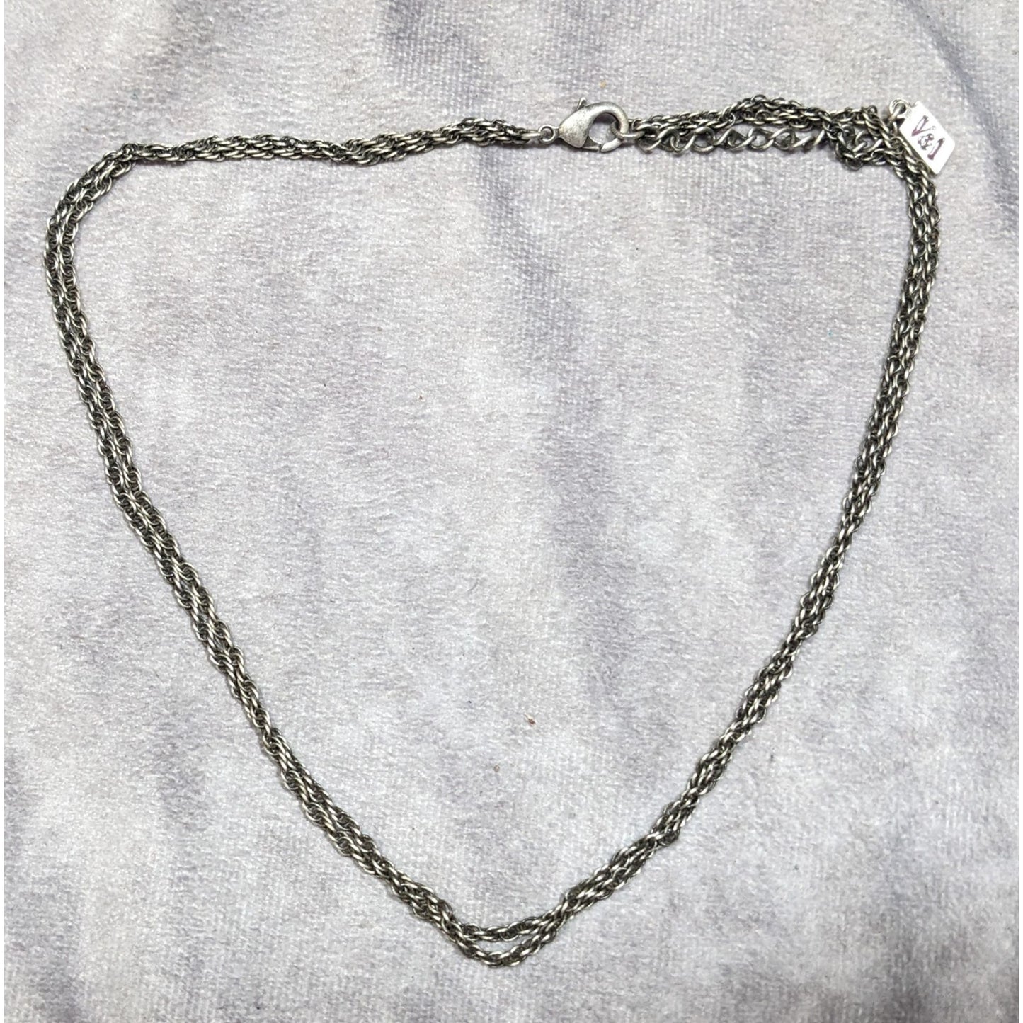 V&I Casual Layered Silver Tone Chain Necklace
