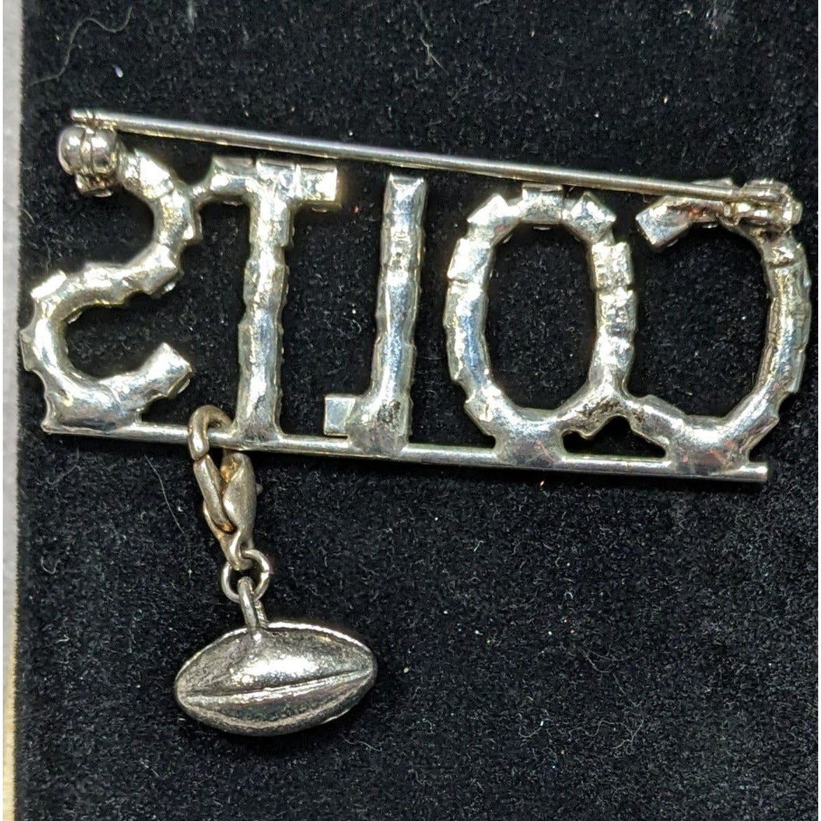 Vintage Colts Rhinestone Brooch With Detachable Football Charm