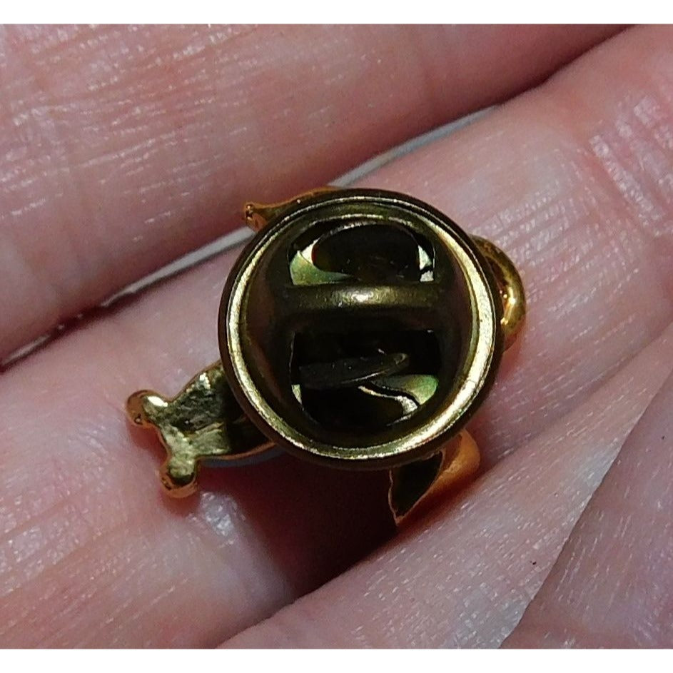 Vintage Blue And Gold Tone Angel Lapel Pin