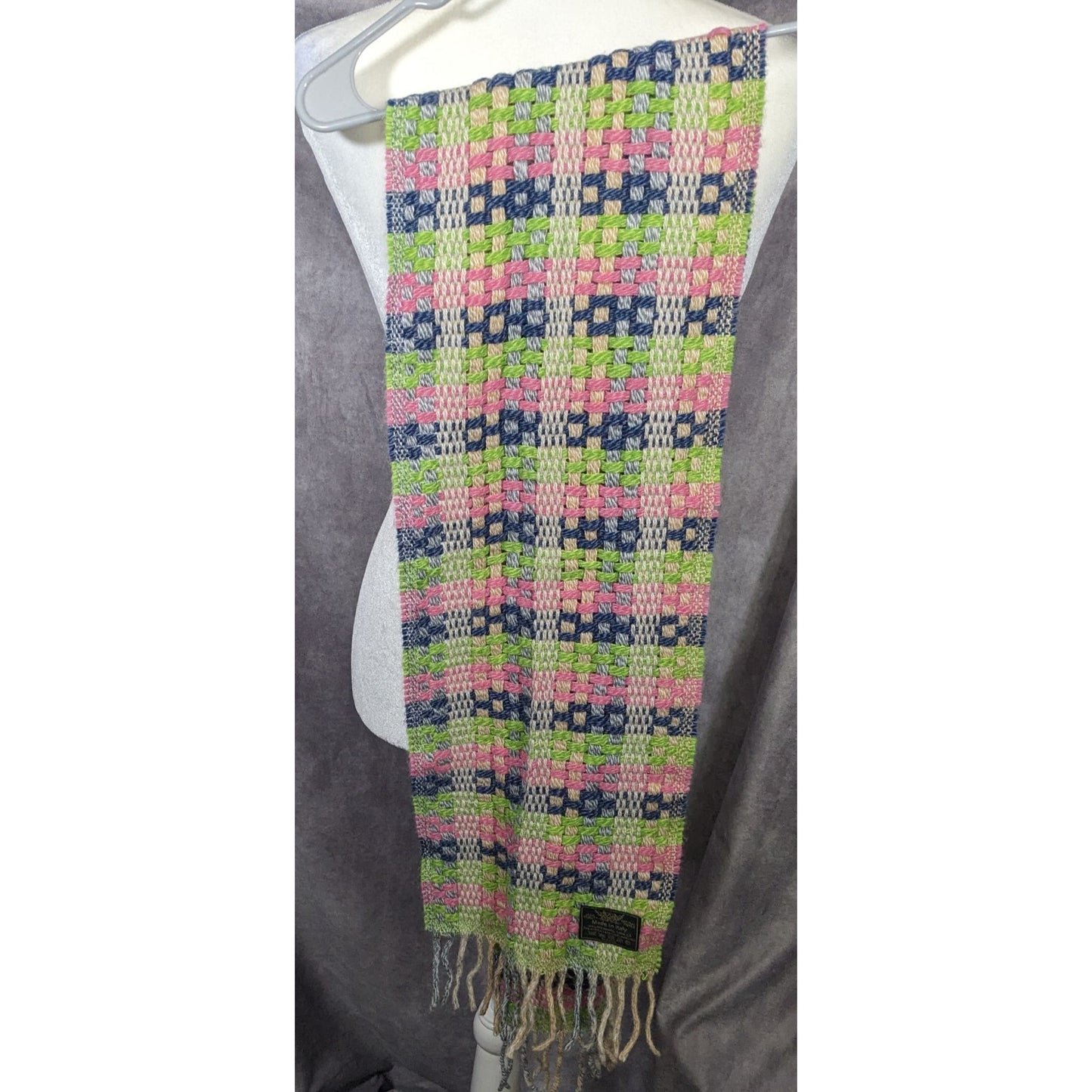 Rainbow Lamb's Wool Fringed Italian Scarf