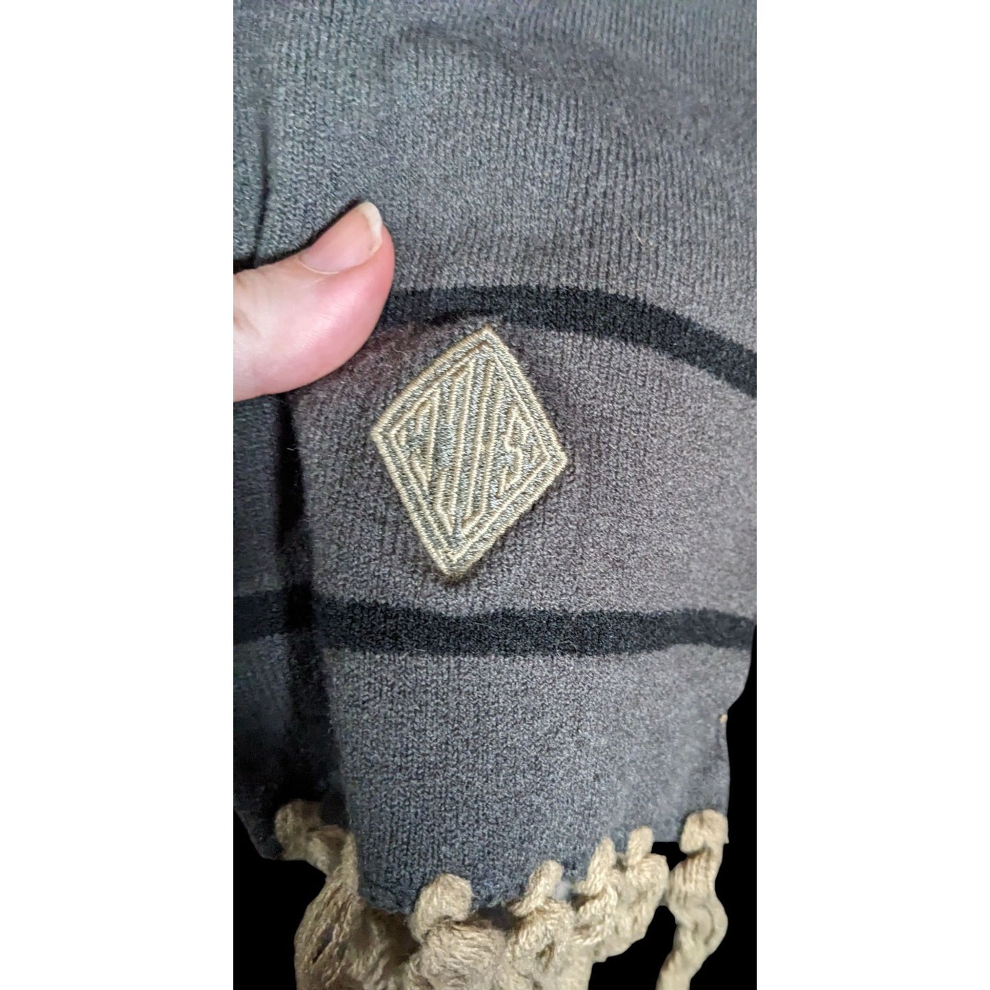 San Antonio CC Grey And Tan Scarf With Fringe