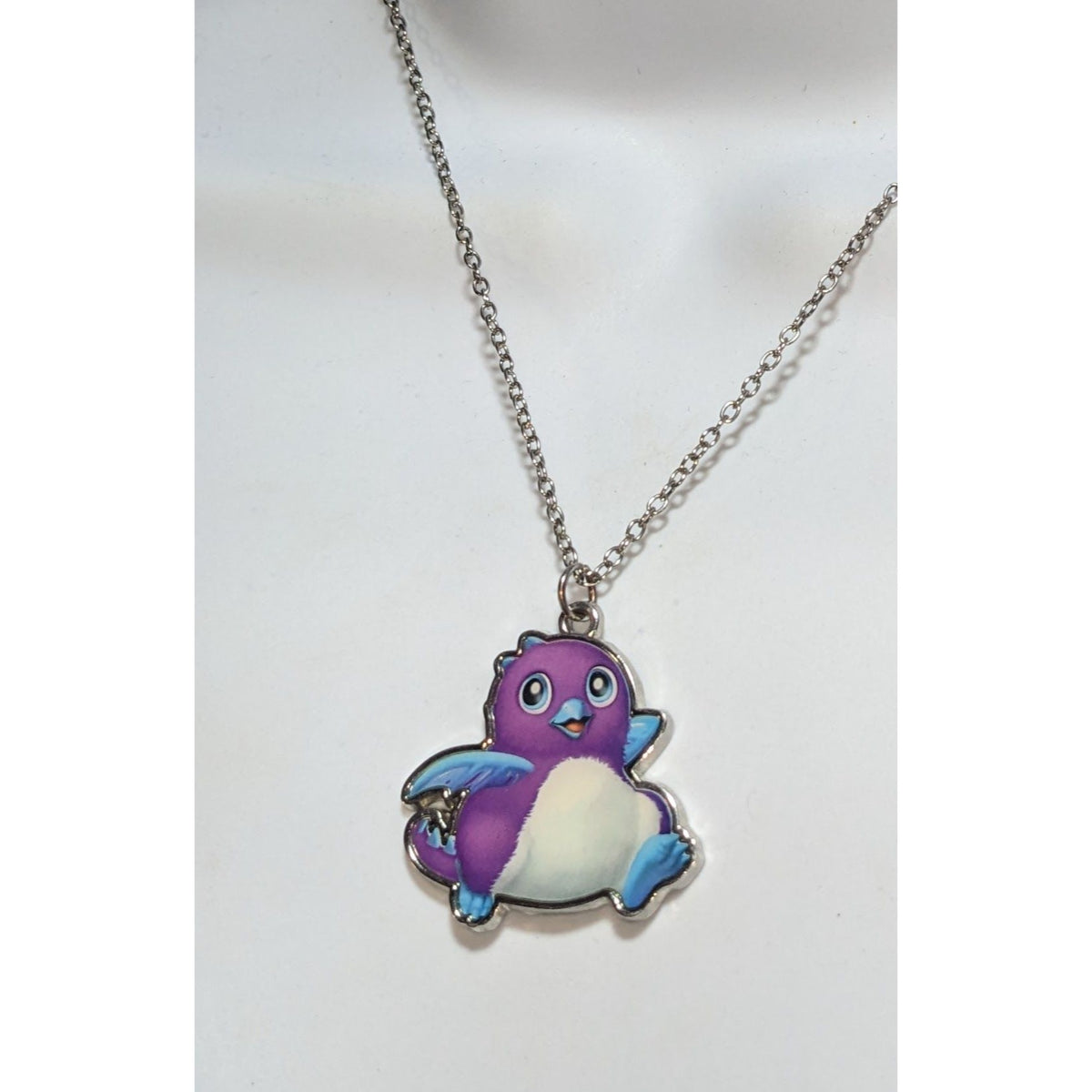 Kidcore Kawaii Y2K Hatchimals Purple Character Pendant Necklace
