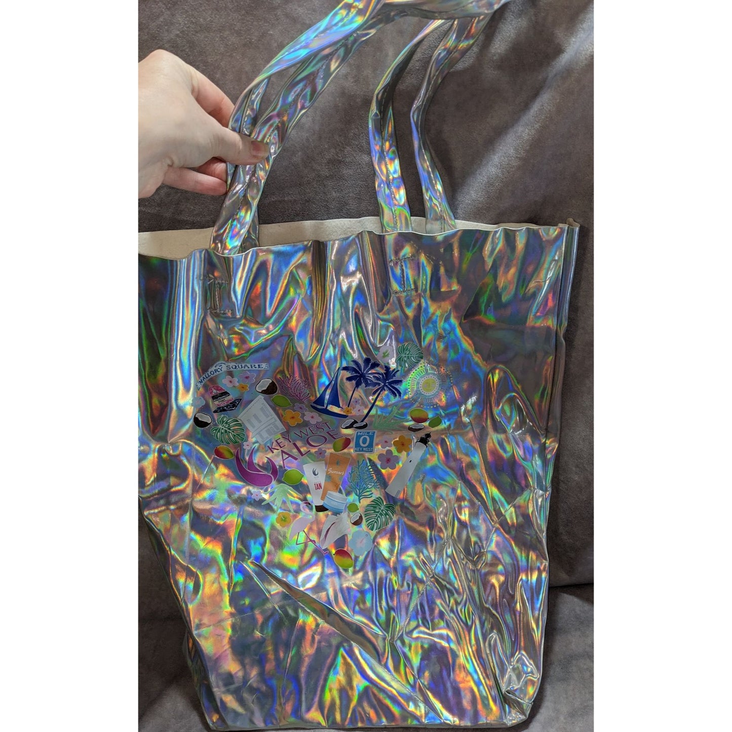 Key West Aloe Holographic Florida-Themed Tote Bag