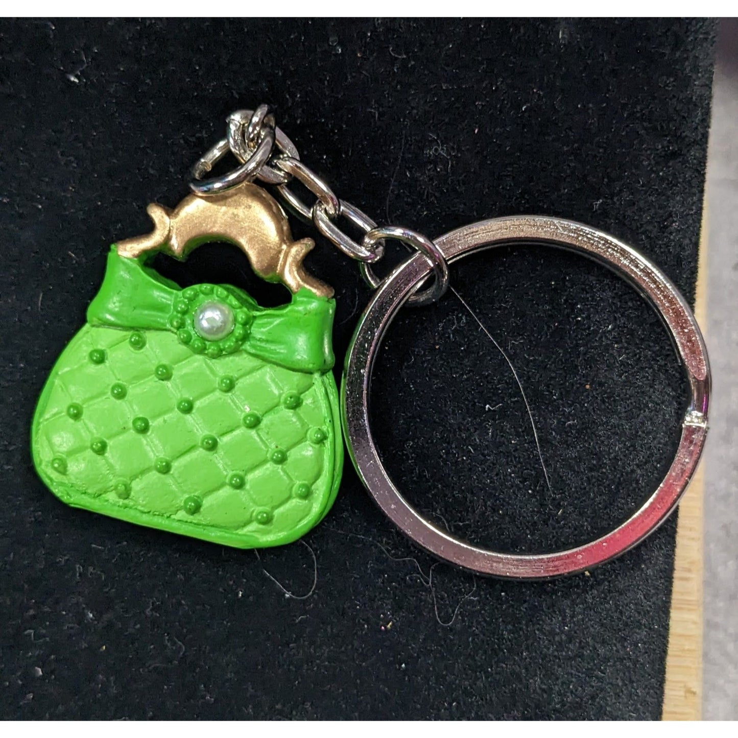 Retro Coquette Green Purse Shaped Keychain