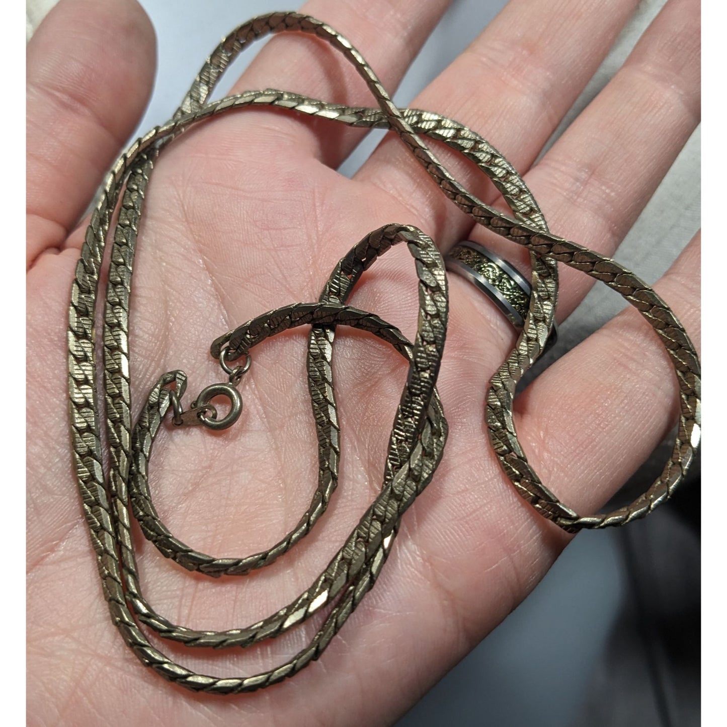 Classic Thick Silver Tone Chain Necklace