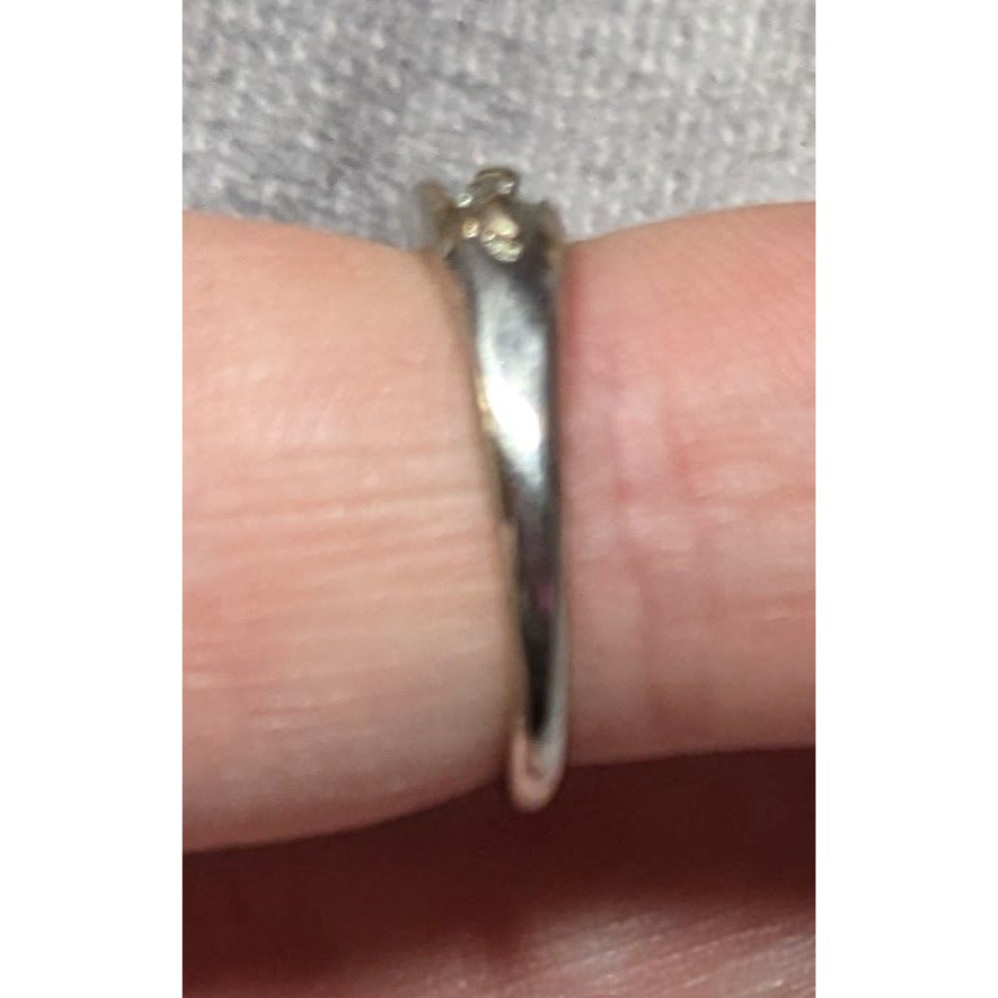 Religious Footprint And Cross Christian Silver Tone Ring