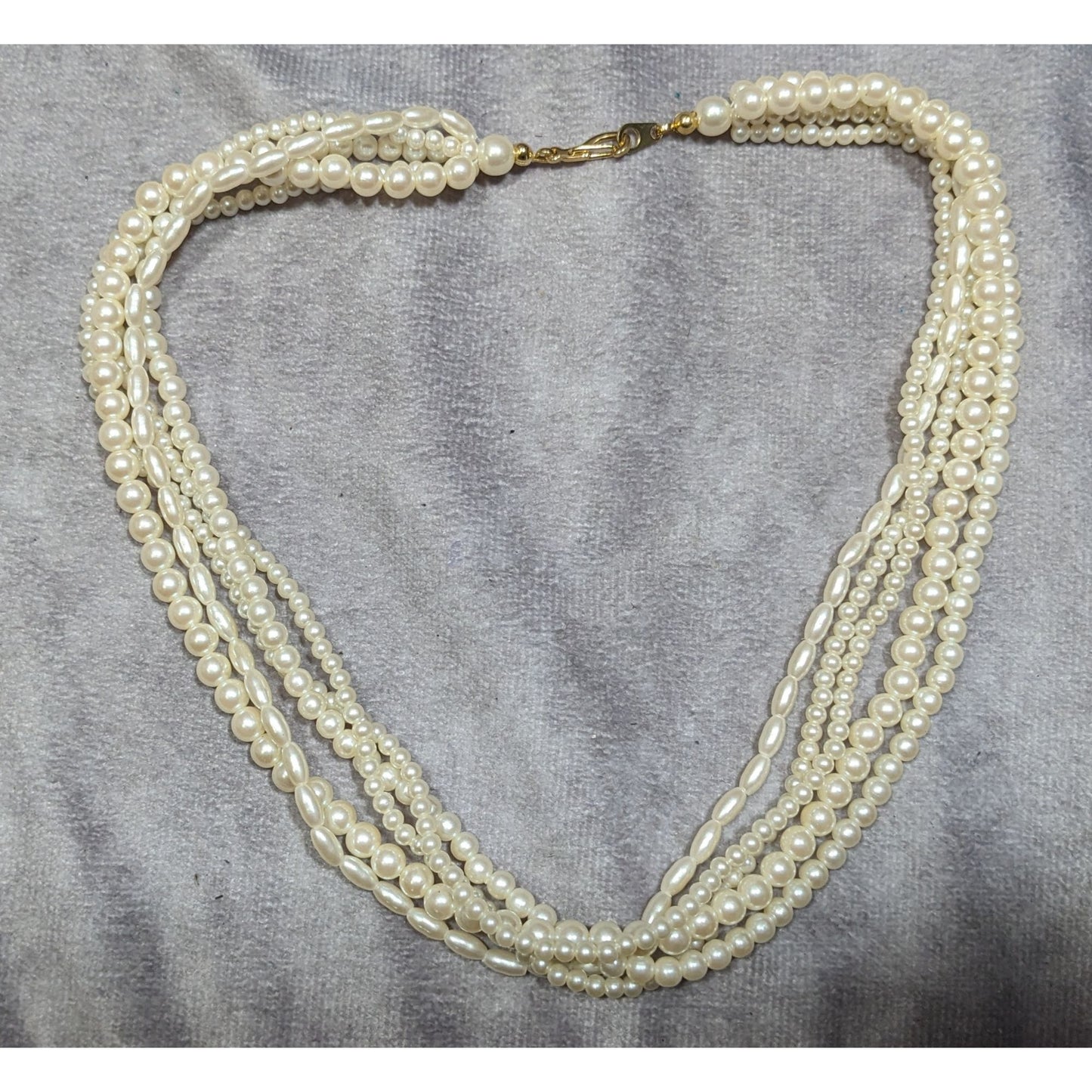 Vintage Multilayer Cream Faux Pearl Necklace