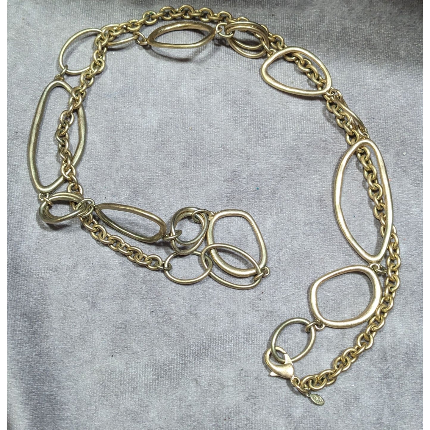 Premier Designs Asymmetrical Gold Tone Abstract Link Necklace