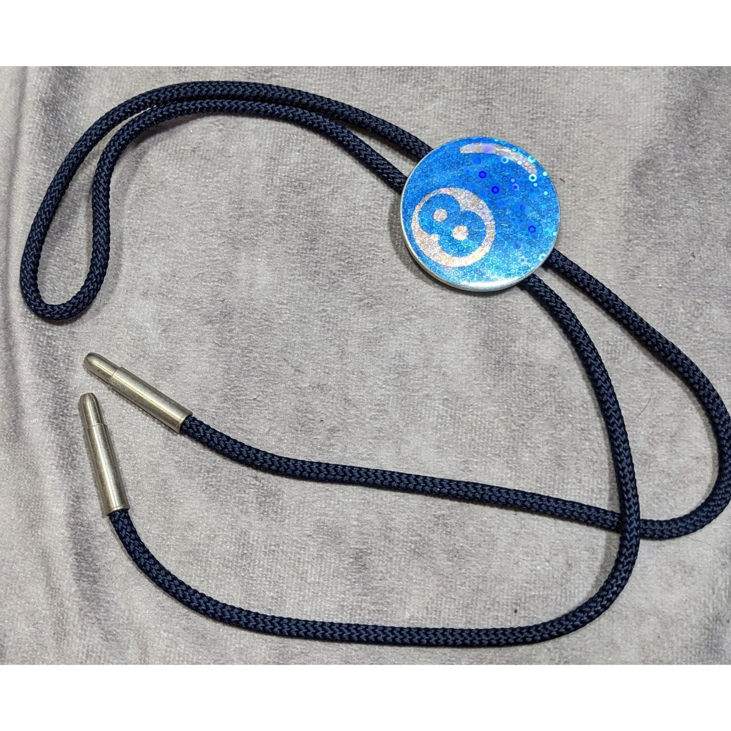 Vintage Handmade Holographic Bolo Tie With Pog Slammer