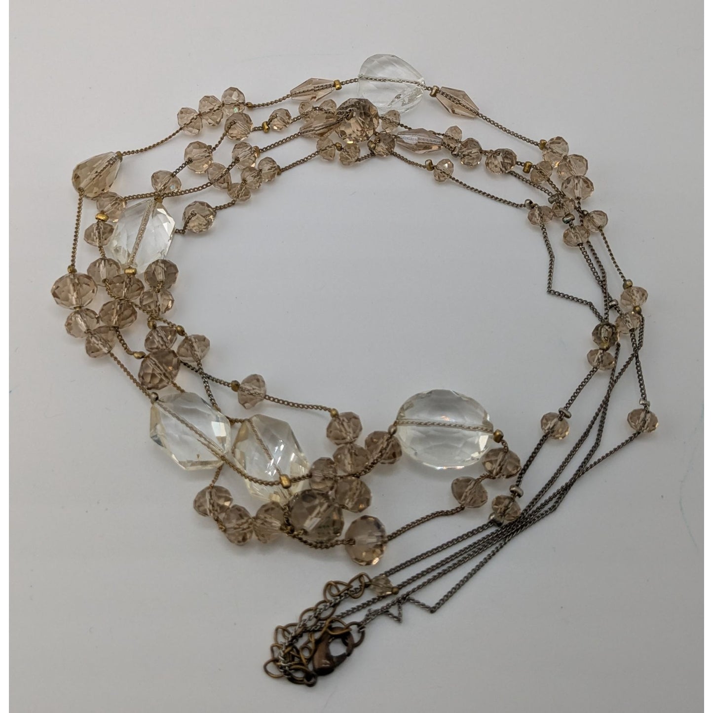 Elegant Glam Multi-Strand Crystal Glass Beaded Necklace
