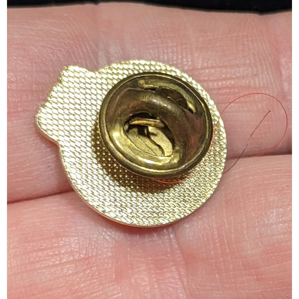 Vintage 90s Optus Lapel Pin Gold Tone With Green Accents