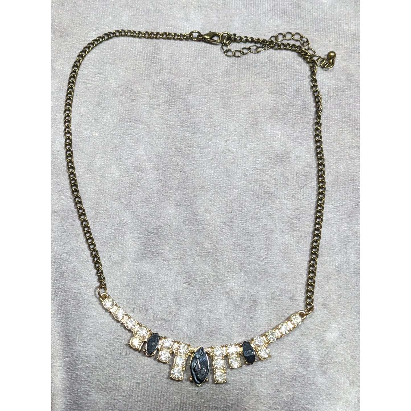 Vintage Glam Rhinestone Statement Formal Necklace