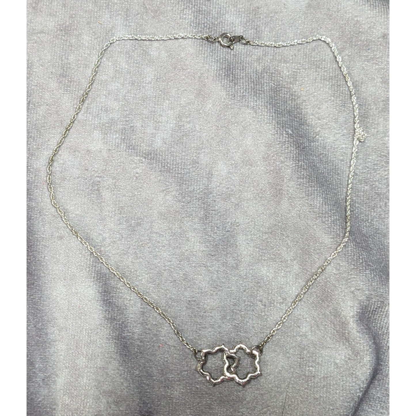 Minimalist Floral Coquette Interlocking Pendant Necklace