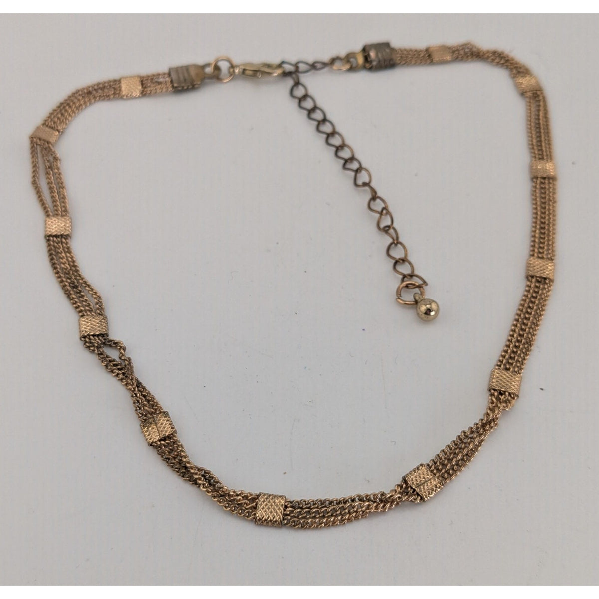 Minimalist Glam Gold Tone Multi Chain Choker Necklace