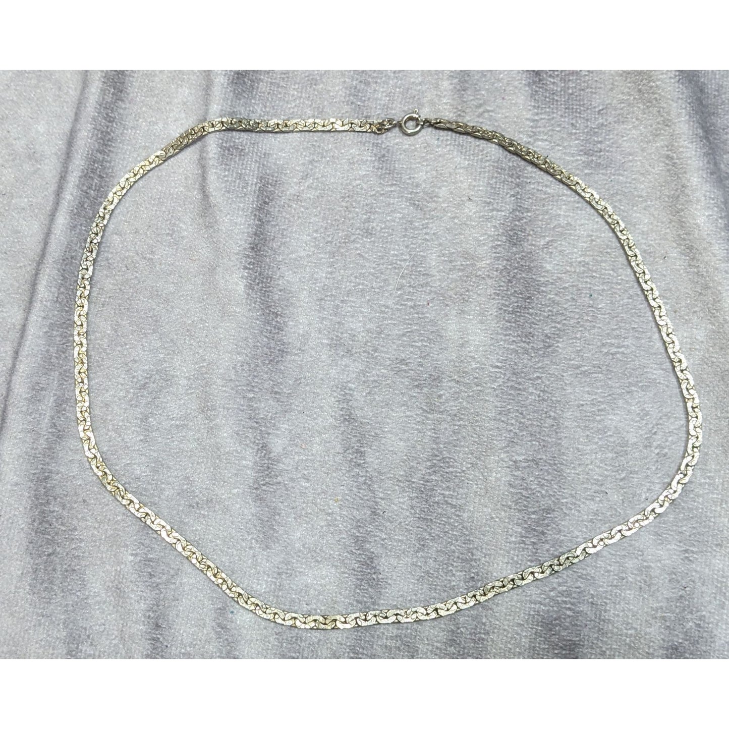 Vintage Silver-Tone Textured Chain Necklace