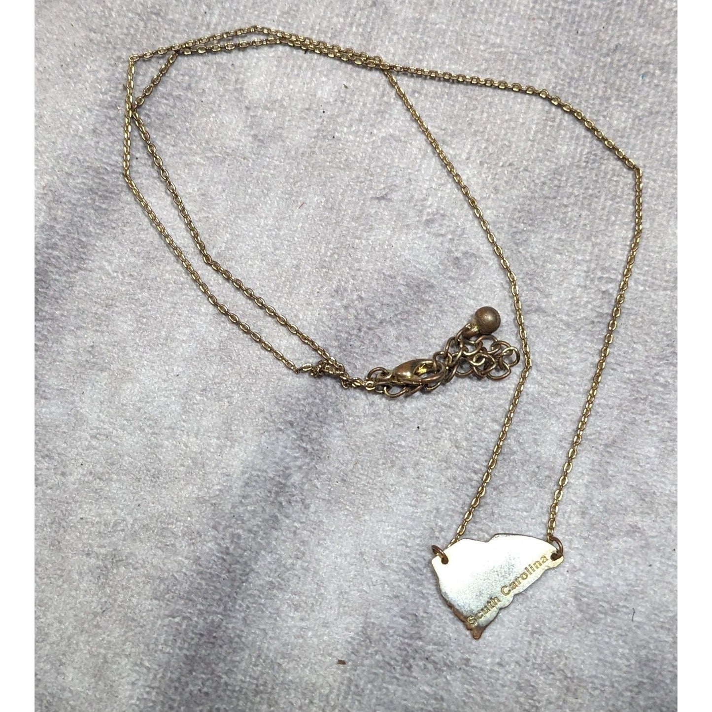 Souvenir South Carolina Silver And Gold Tone Pendant Necklace