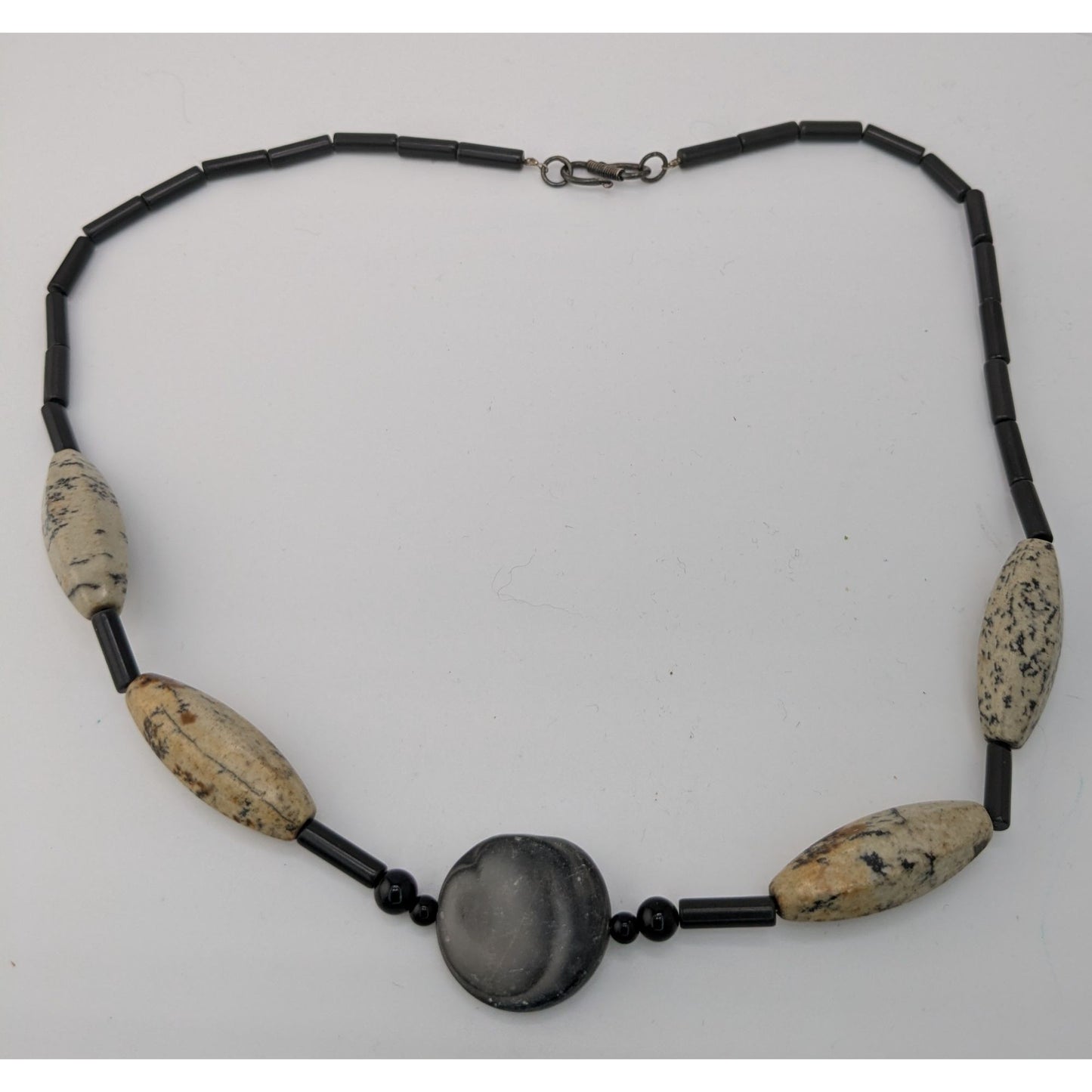 Vintage Nature Inspired Multi-Stone Beaded Necklace 21" With Hook Clasp