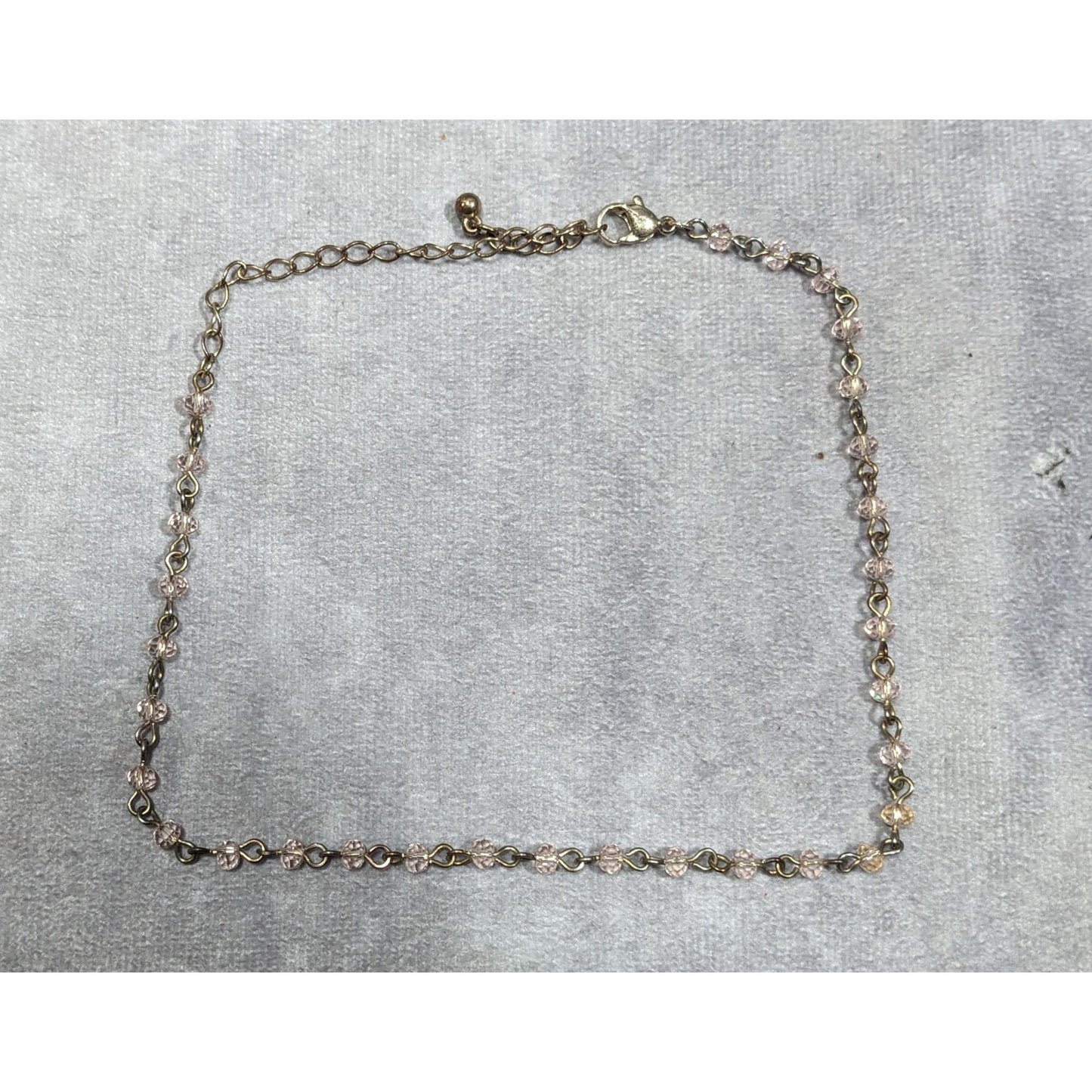 Minimalist Pink Glass Beaded Chain Necklace