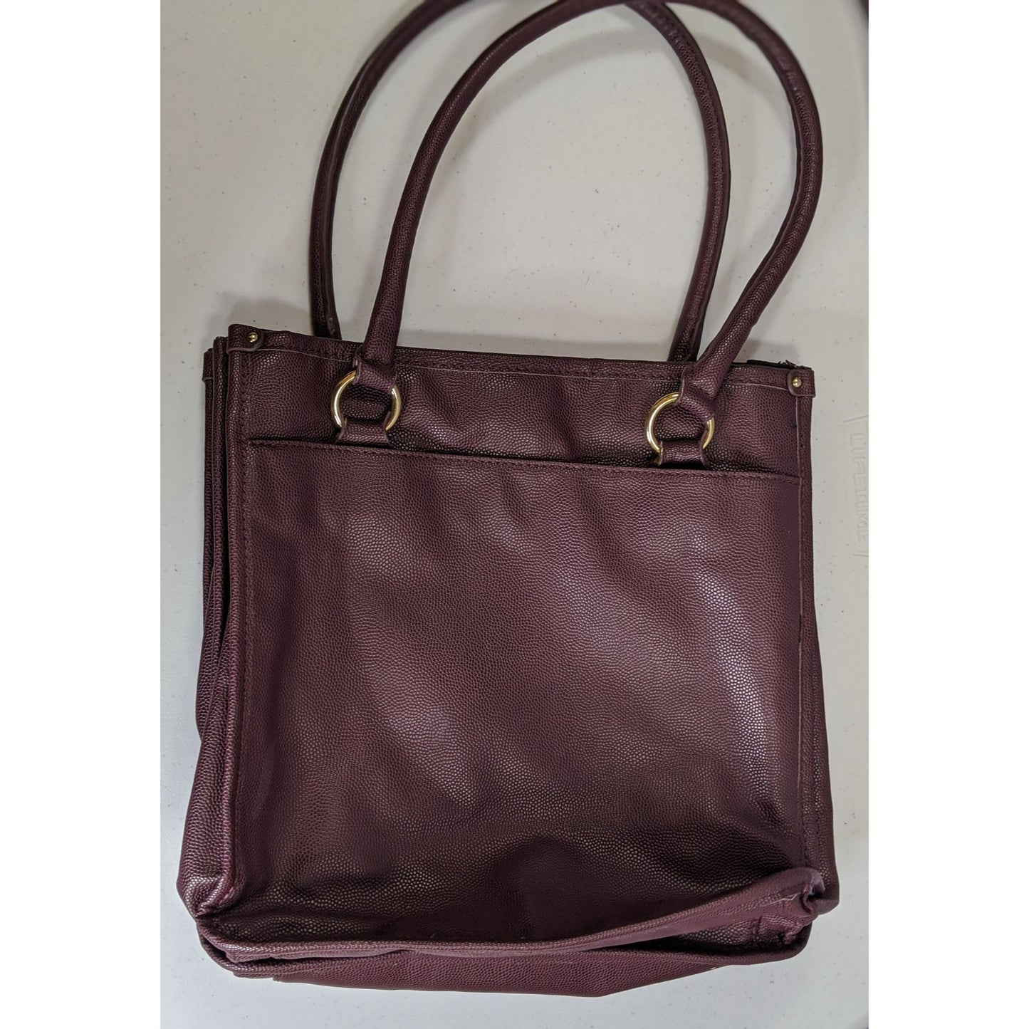 Lulu By Lulu Guinness Purple Tote Bag With Bow Detail Polka Dot Lining & Gold Accents