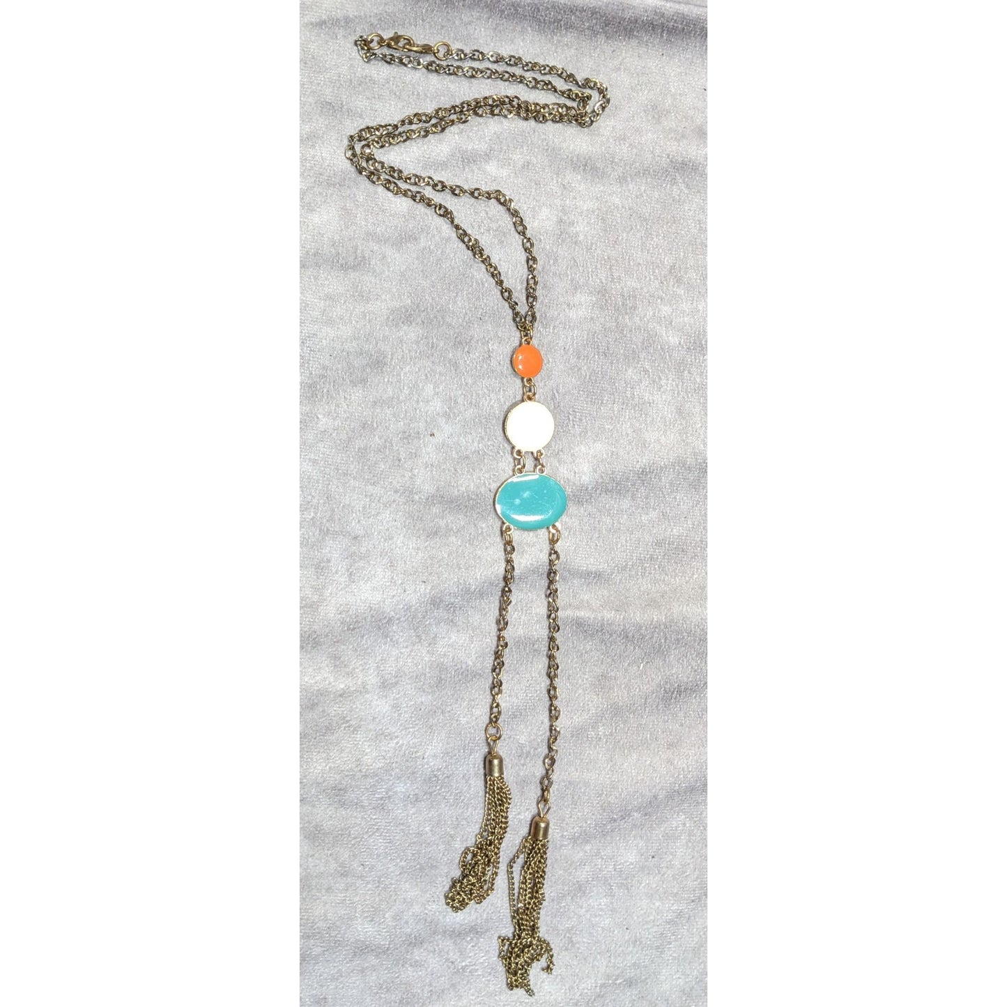 Retro Bohemian Enamel Disc Fringe Necklace