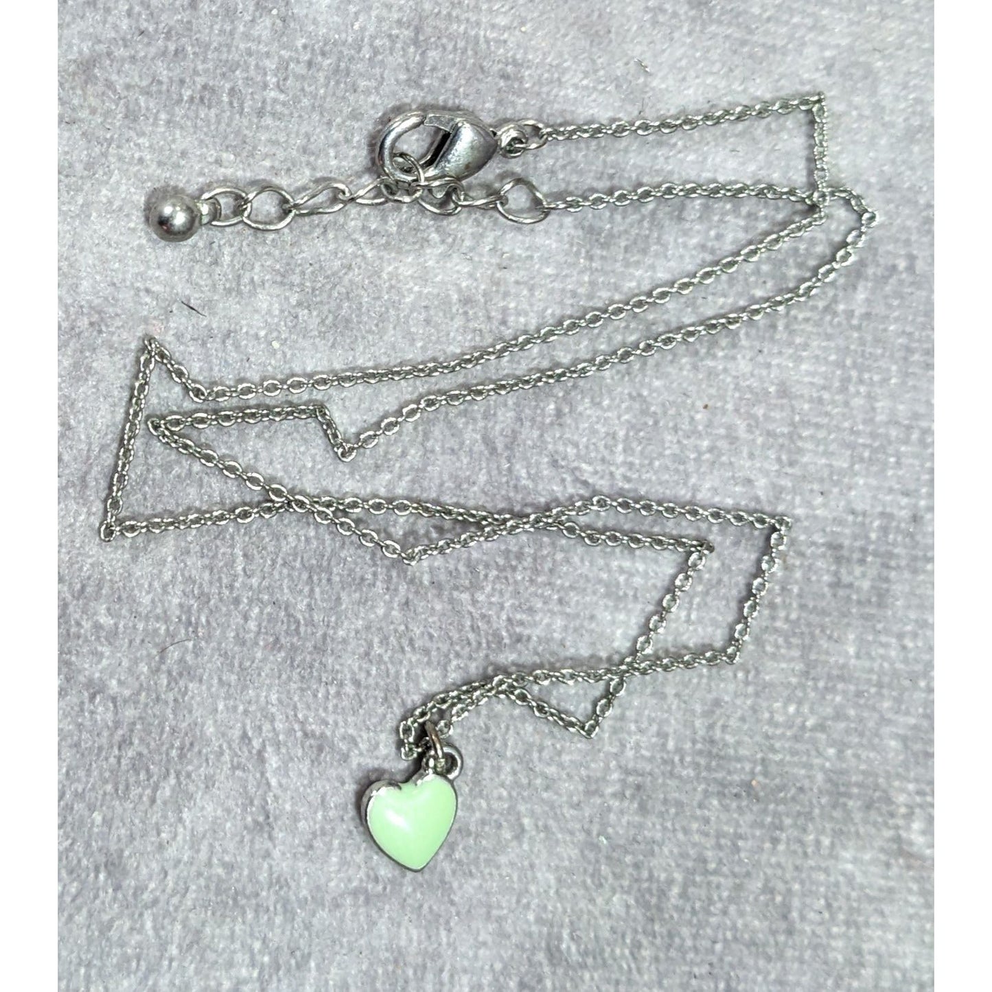 Minimalist Mint Green Heart Pendant Necklace