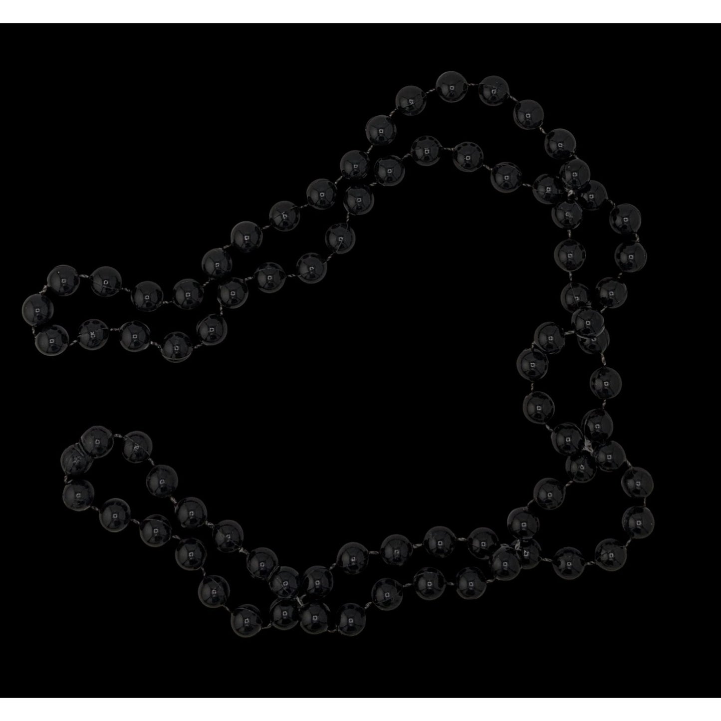 Casual Gothic Black Beaded Long Necklace