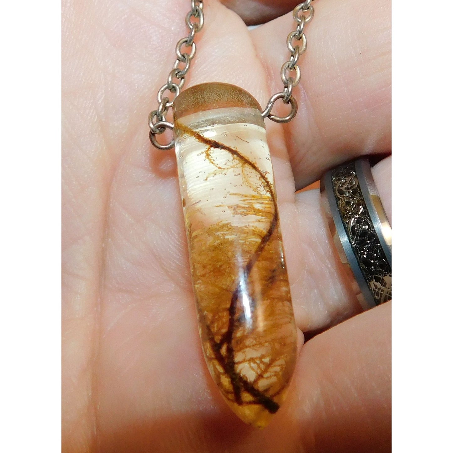 Handmade Fairycore Mossy Vine Resin Necklace