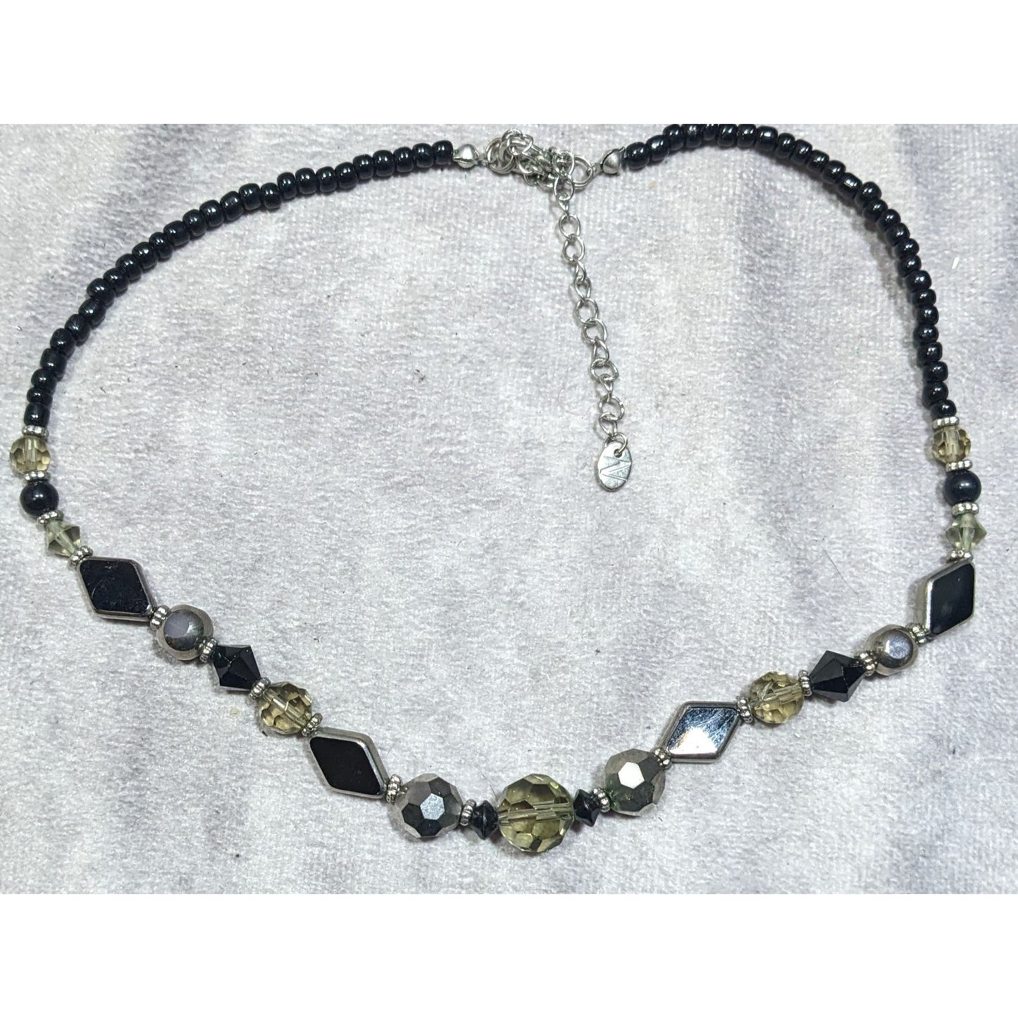 Nordstrom Corporate Goth Black And Silver Tone Necklace