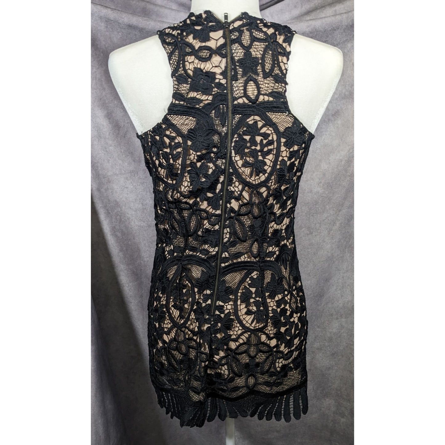 Lovers + Friends Caspian Black Lace Mini Shift Dress Size XS
