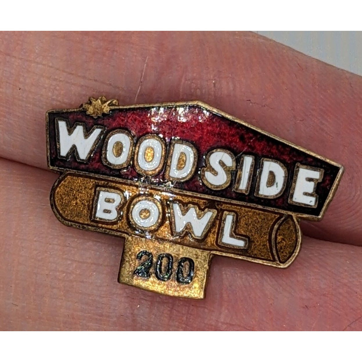 Woodside Bowl 200 Vintage Collectible Enamel Pin -