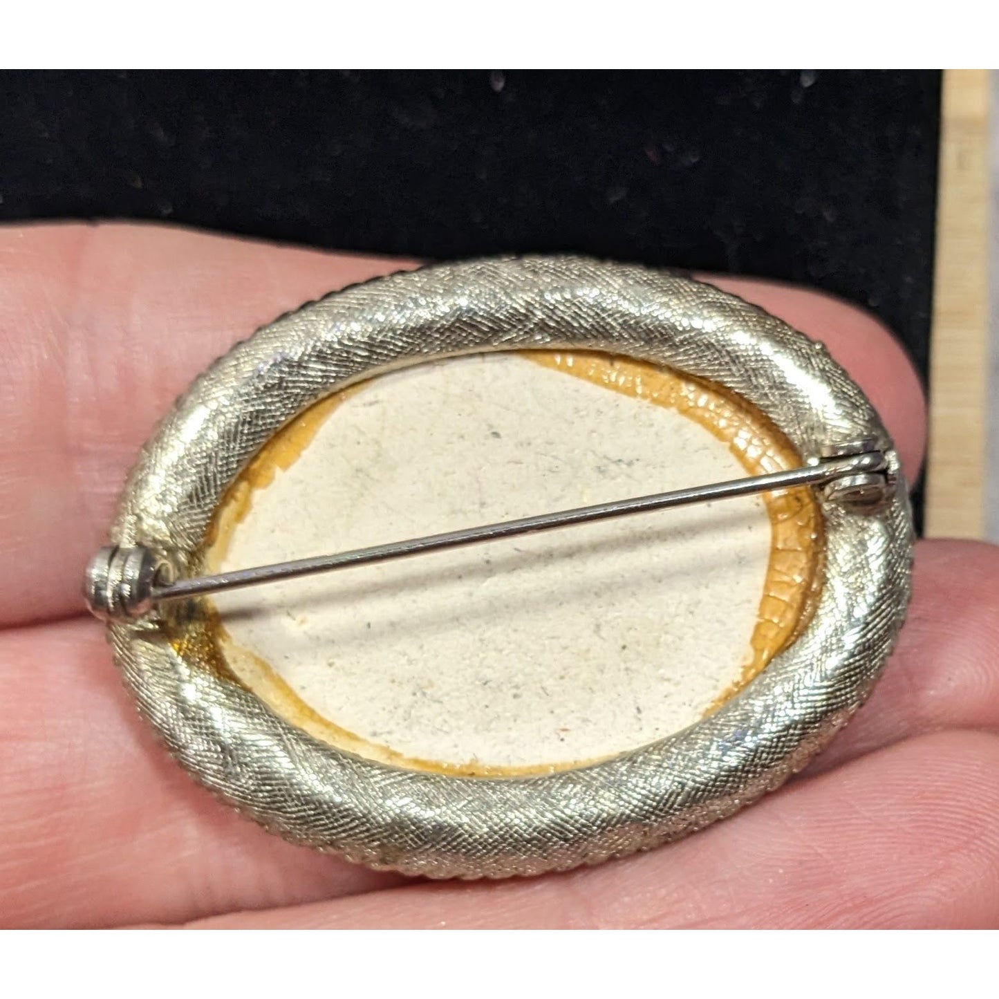 Vintage Floral Blue And White Ceramic Hand Painted Brooch