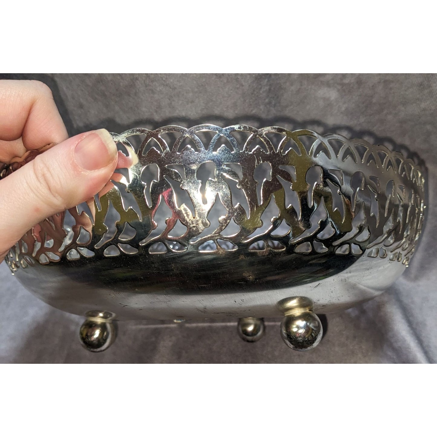 WMF Ikora Silver-Plated Footed Tray With Swirl Finish Made In Germany