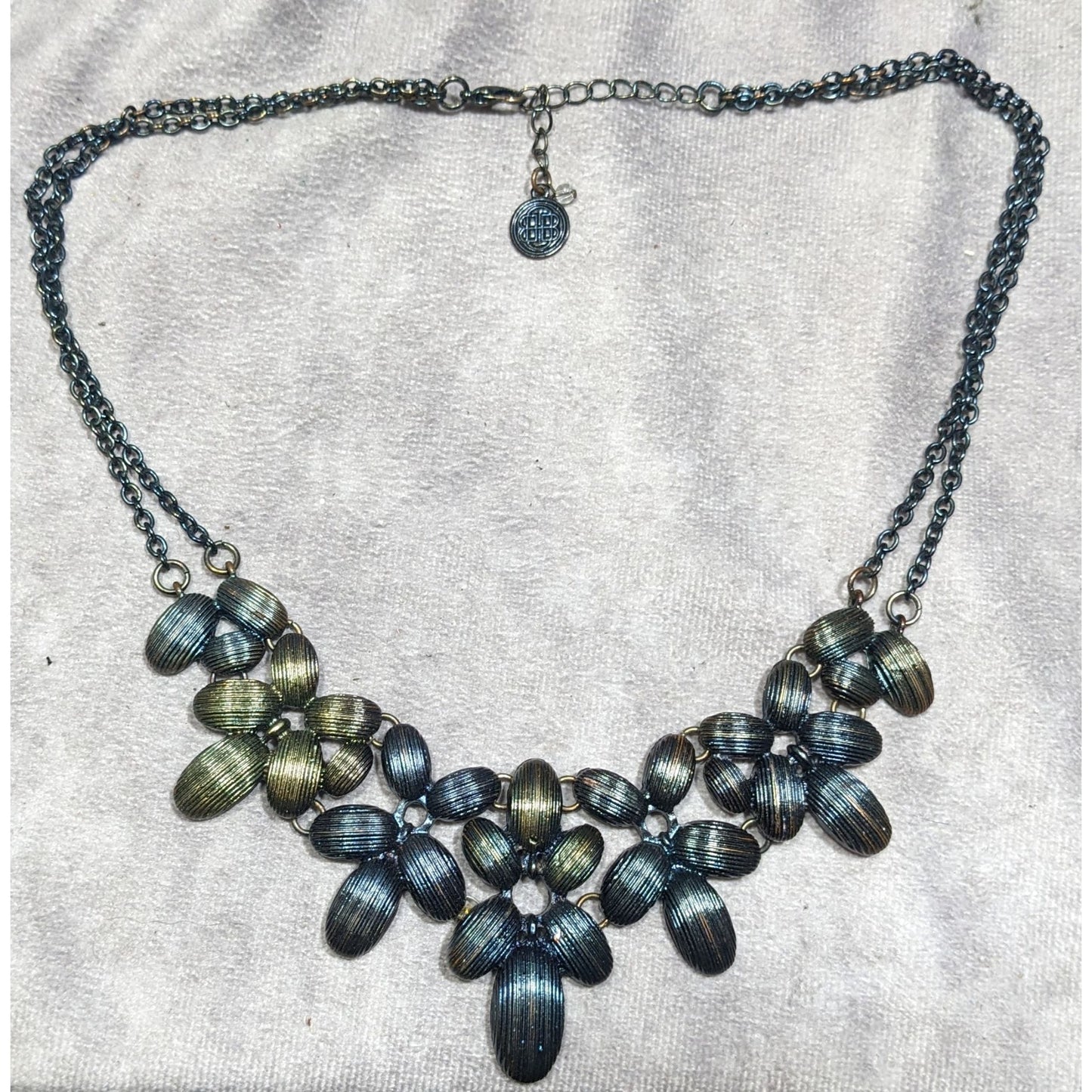Vintage Dana Buchman Oil Slick Floral Wire Necklace