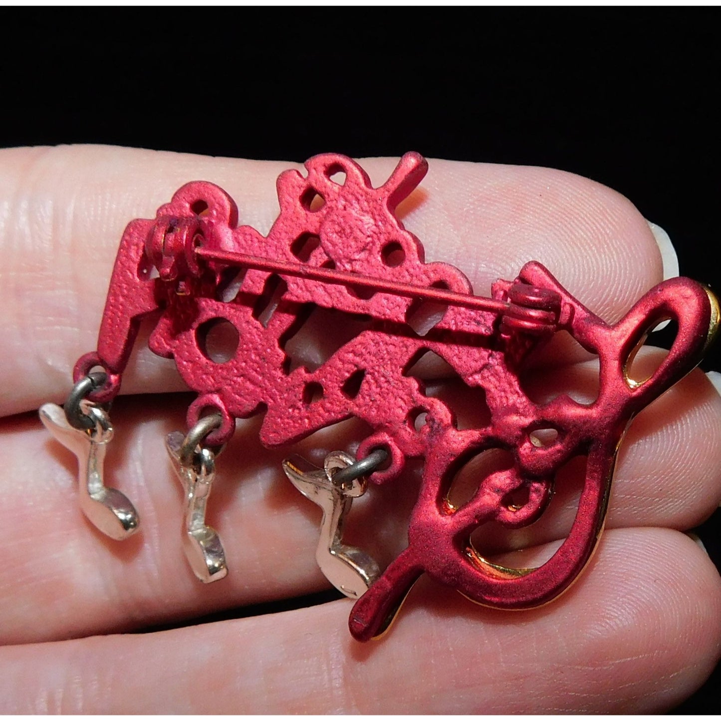 Vintage Jingle All The Way Music Note Brooch