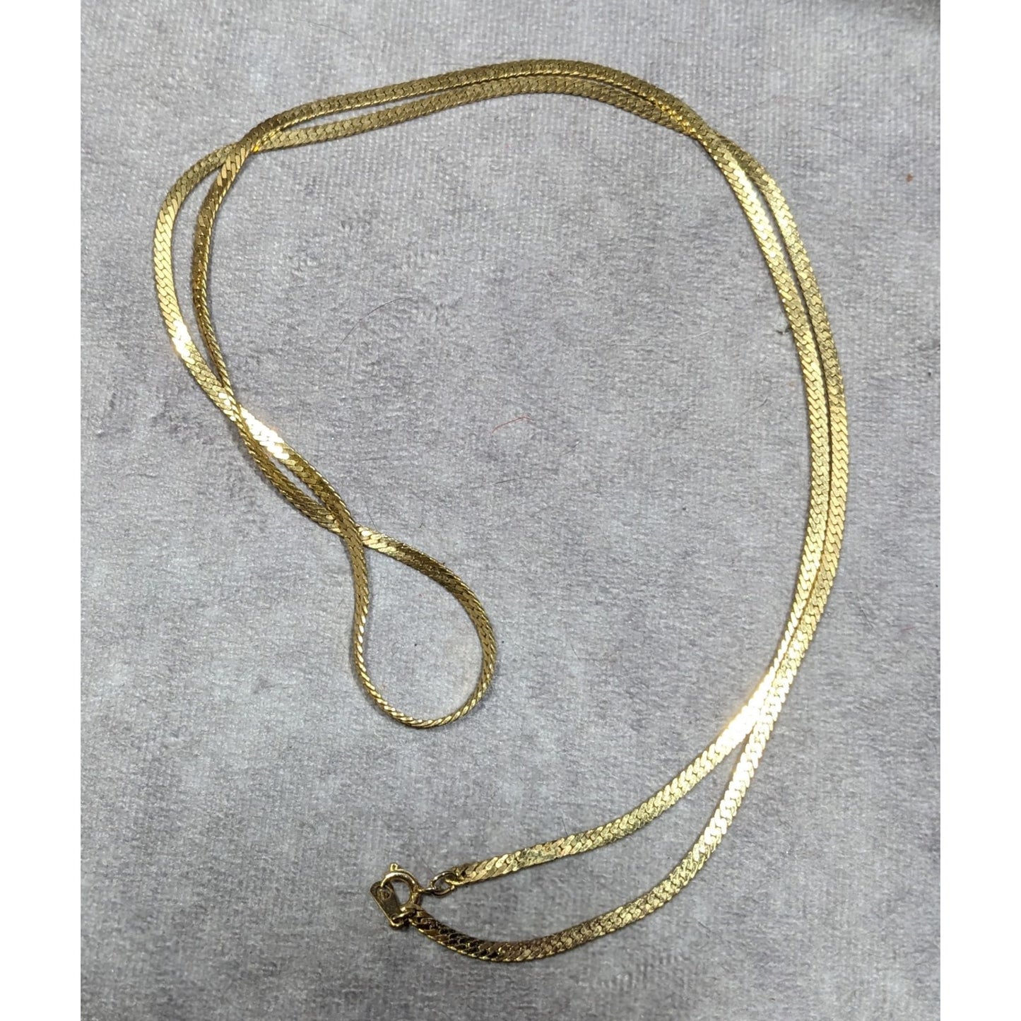 Simple Elegant Gold Tone Flat Chain Necklace