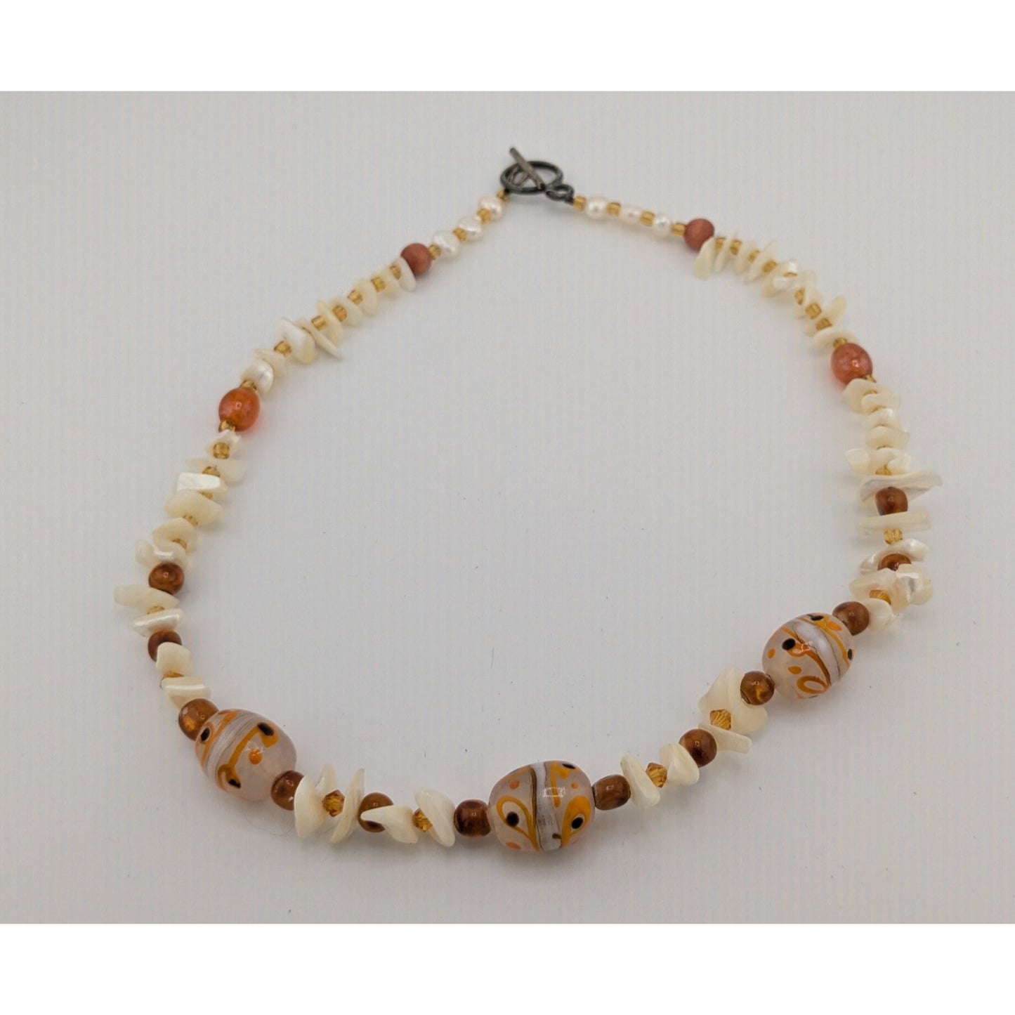 Handmade Mermaidcore Shell Pearl and Glass Necklace