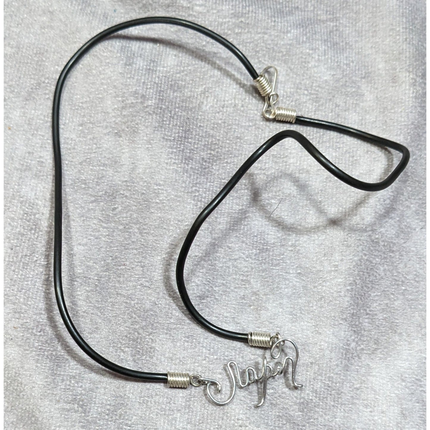 Wire Wrapped Cursive "Japan" Pendant Necklace