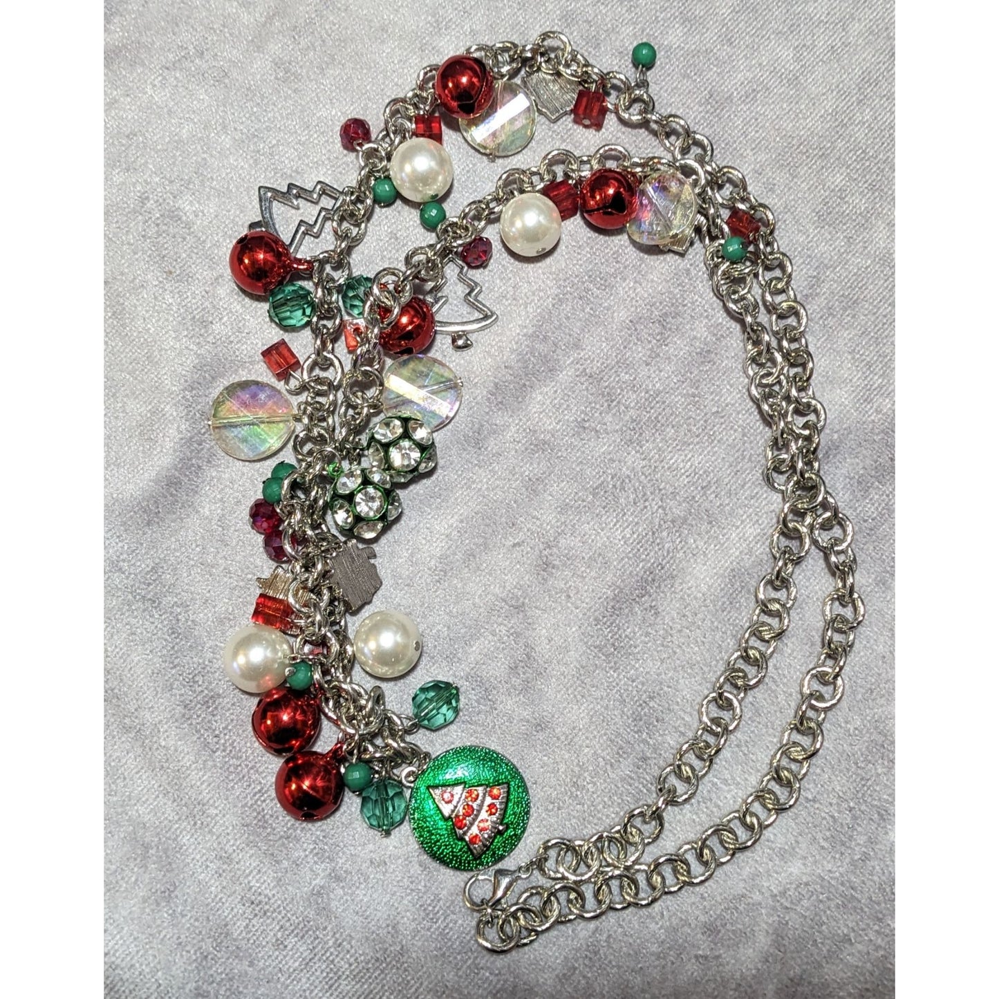 Vintage Christmas Holiday Charm Necklace