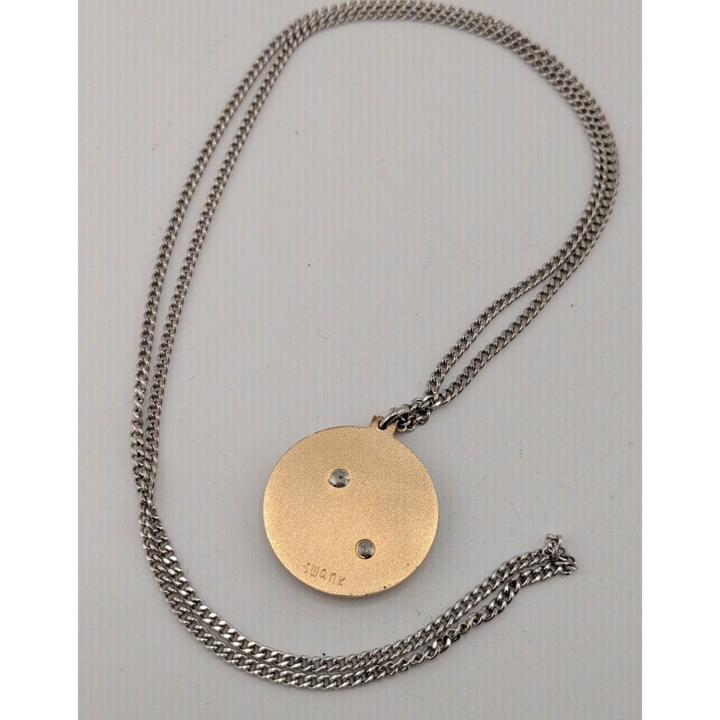 Vintage 1980s Swank Gold-Tone Nameplate Pendant Necklace "Charles" 24"