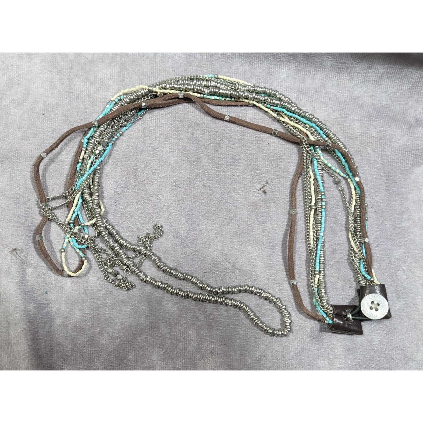 Jean Day Western Multilayer Bohemian Bead And Chain Necklace