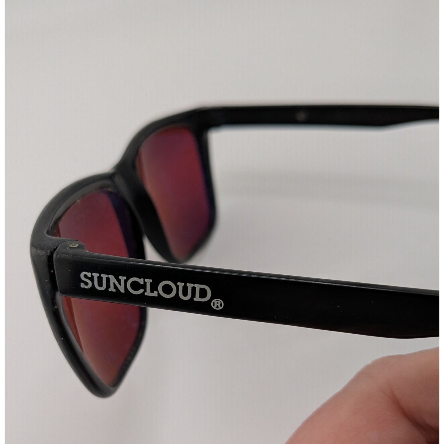 Vintage 80s Suncloud Sunglasses Made in Japan Black Red Geek Nerd Frames